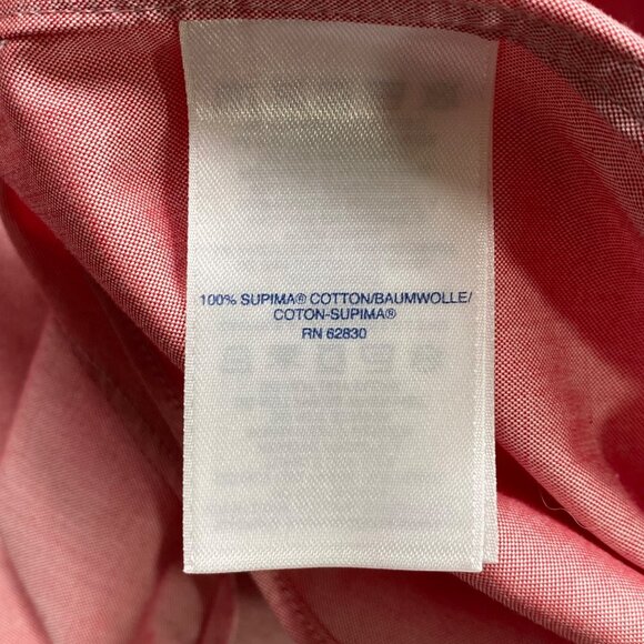 Lands End Shirt Mens 17 35 Pink Supima Cotton No Iron Pinpoint‎ Traditional Fit - Picture 4 of 13